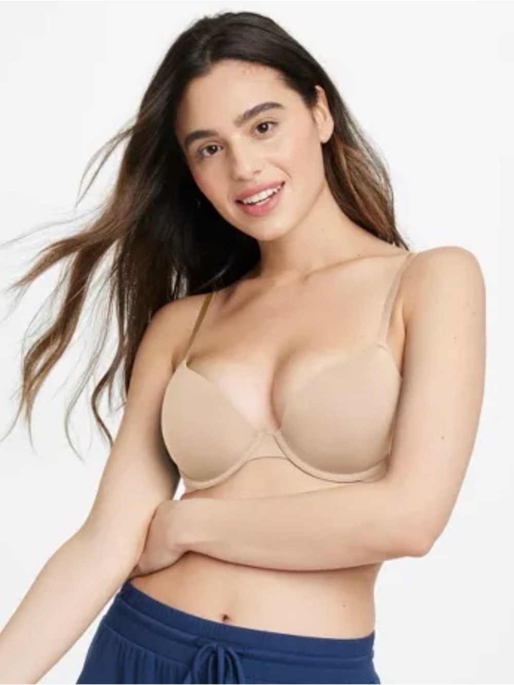 Auden Women's Bra 36A Demi Coverage Bra Pearl Tan Lightly Lined Comfort Wire